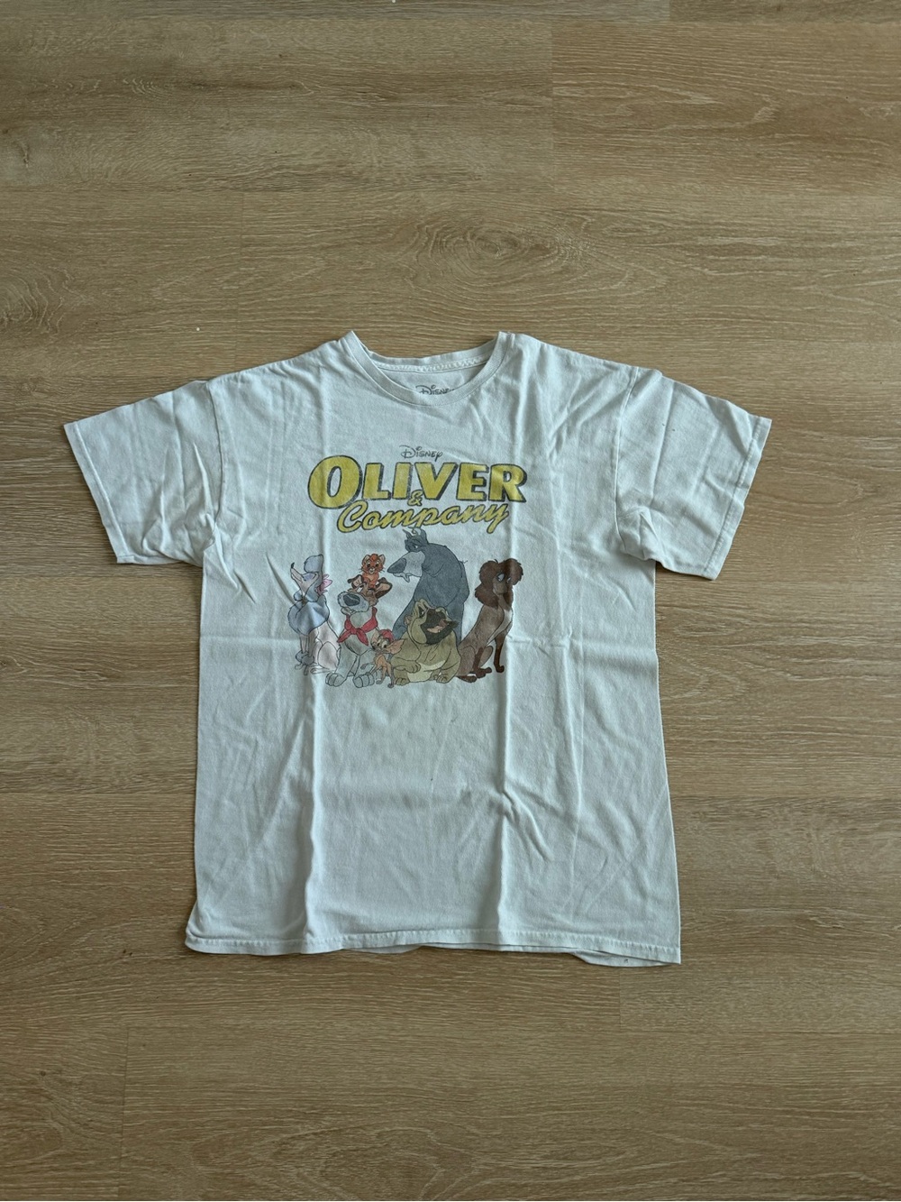 Disney Oliver & Company Graphic Tee - White with Yellow Logo